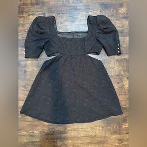 MAJORELLE Black Square-Neck Dress